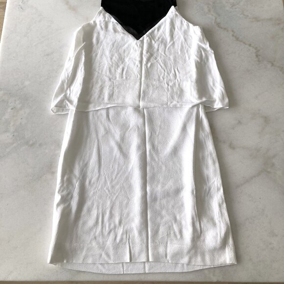Sandro Paris White dress with black neckline sleeveless dress (size 1) silk yoke - Picture 8 of 8